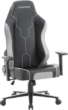 Кресло игровое EVERPROF Rapid, экокожа, черный, серый, крестов. металл Кресло игровое EVERPROF Rapid, экокожа, черный, серый, крестов. металл