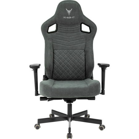 Кресло игровое Бюрократ Knight Hunter, искусственная замша, серый