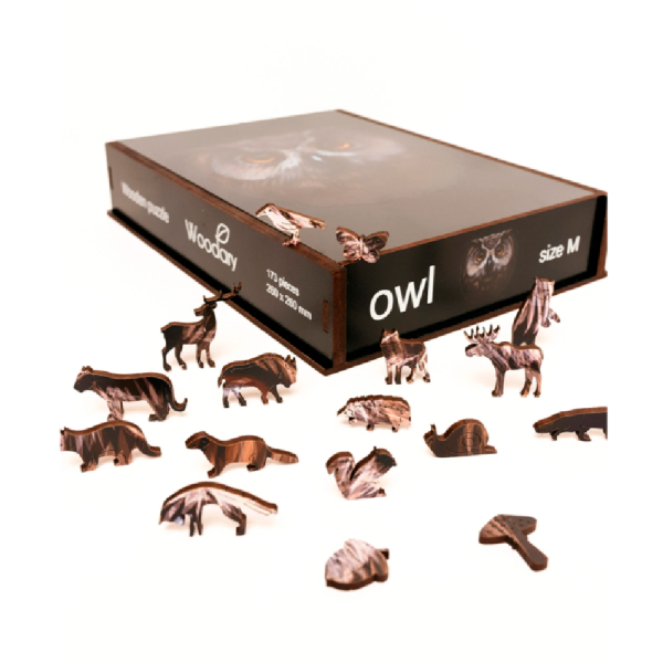 Пазл деревянный "Сова", разноцветный