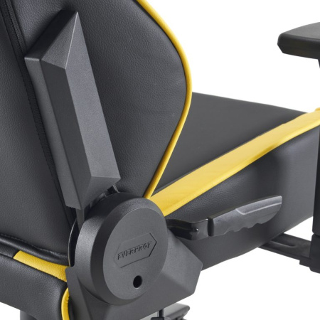 Кресло игровое EVERPROF Rapid, экокожа, черный, желтый, крестов. металл