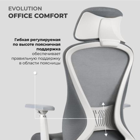 Кресло компьютерное EVOLUTION OFFICE COMFORT, ткань, сетка, пластик, черный