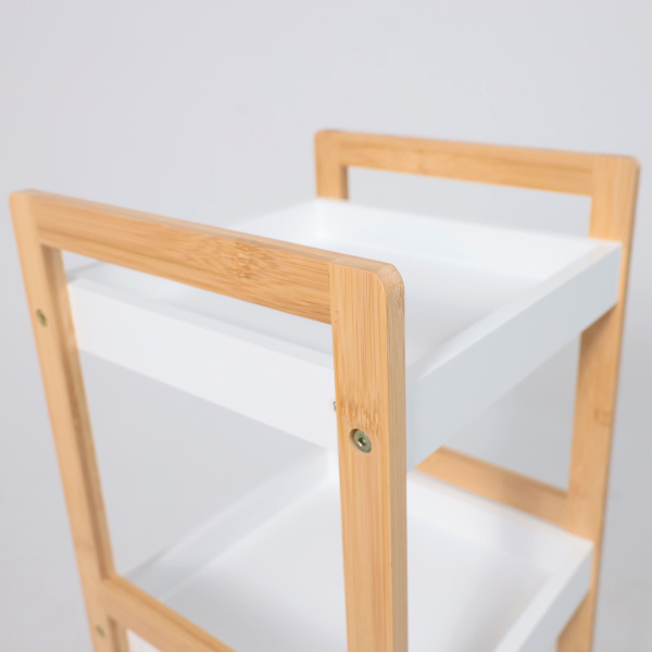 Стойка для хранения MAGNOLIA - 4, бамбук + белый