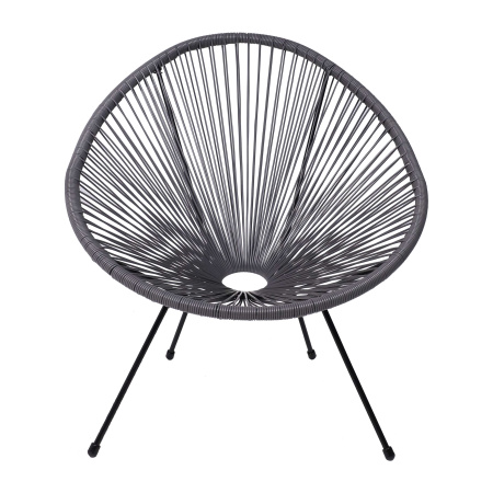 Кресло садовое AksHome RIMINI, искусственный ротанг, серый