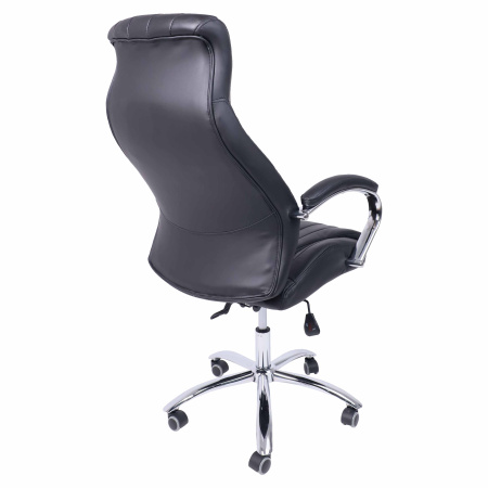 Кресло компьютерное AksHome Mastif, экокожа, хром, черный
