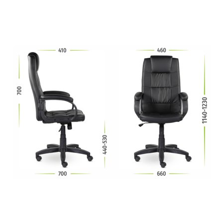 Кресло компьютерное UTFC Премьер В, пластик, экокожа S-0401, черный 