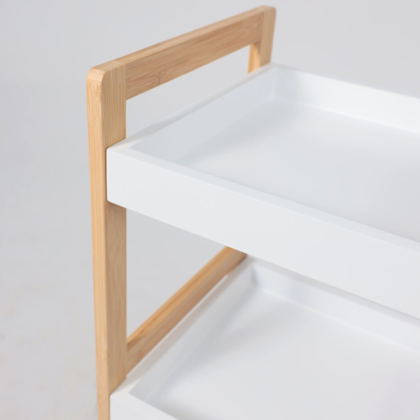 Стойка для хранения MAGNOLIA - 4, бамбук + белый