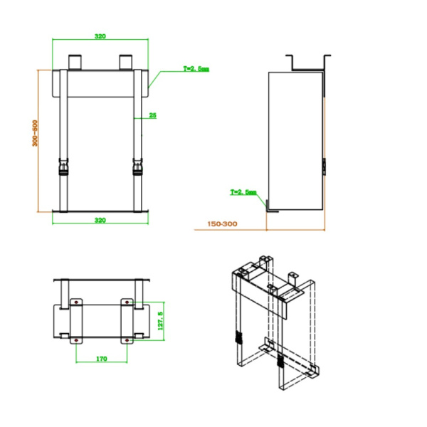 Держатель для системного блока AK-MF10L-WH, белый