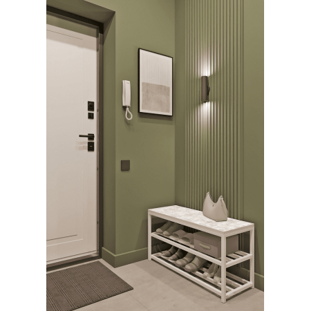 Обувница ALLERD 2 RION, белый муар, 830х320х450, Энигма