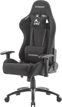 Кресло игровое EVERPROF Ghost ткань, черный, крестов. металл