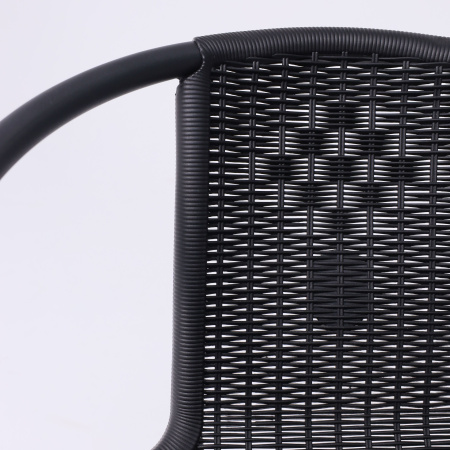 Кресло садовое AksHome RVERONA, PP, черный, сталь-черная