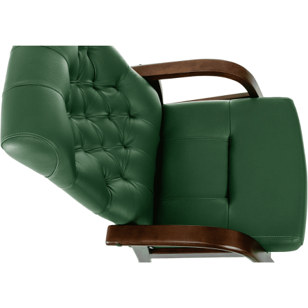 Кресло Бюрократ T-9928WALNUT-CF, натуральная кожа, зеленый, каркас дерево