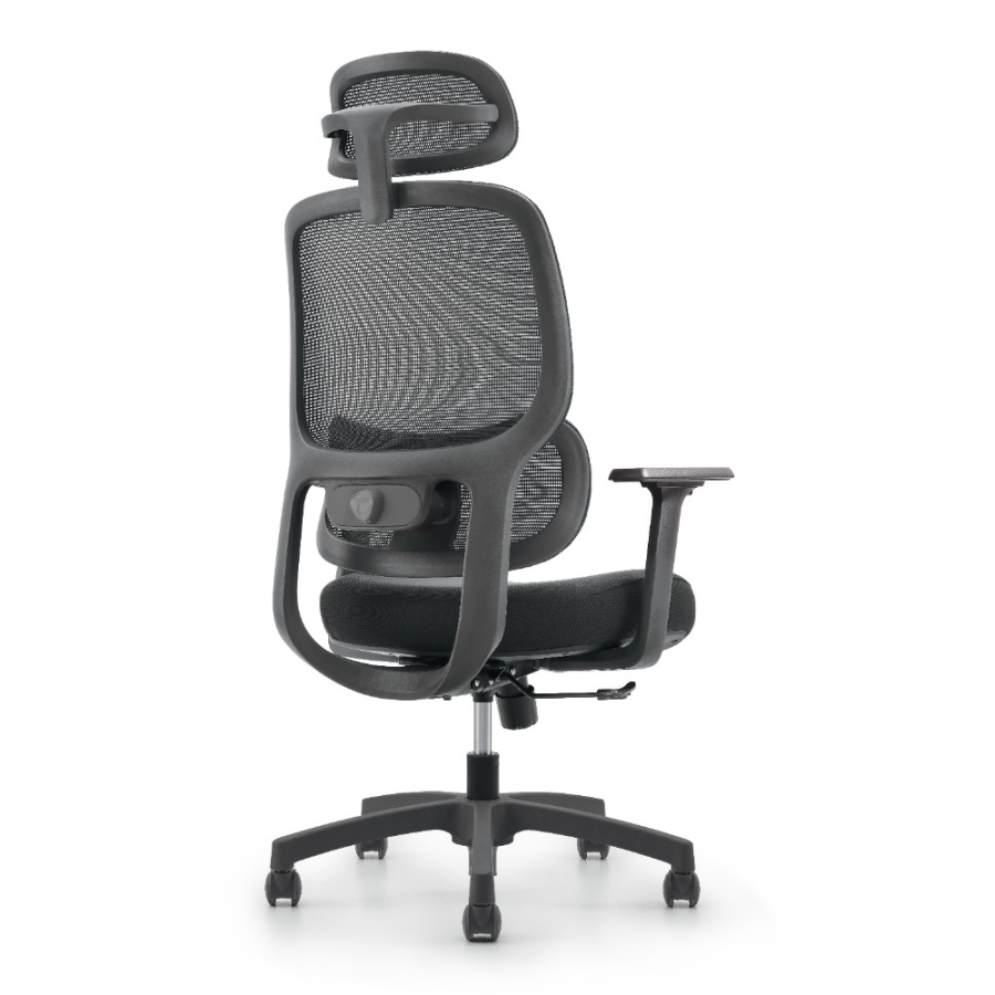 Кресло компьютерное SitZone U-073A, сетка, ткань, пластик, черный, -30%