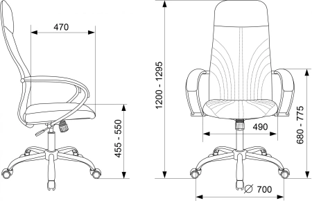 Кресло компьютерное Бюрократ CH-610SL ткань, т.-серый, крестов. хром