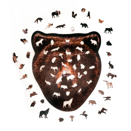 Пазл деревянный "Медведь", разноцветный