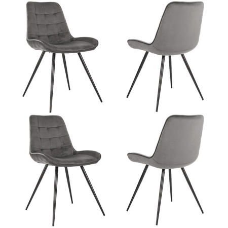 Стул Бюрократ "CH-K2_4", ткань, темно-серый, металл, комплект 4 штуки