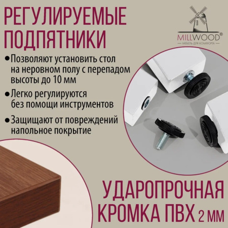 Стол письменный Millwood Лофт Сиэтл (ДТ-5), 1300х700 мм, дуб табачный крафт, белый Стол письменный Millwood Лофт Сиэтл (ДТ-5), 1300х700 мм, дуб табачный крафт, белый