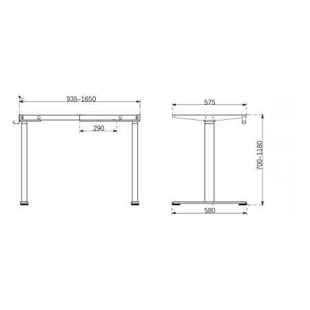 Каркас стола с электроприводом двухмоторный Waltz IR30, Fit Focus Space Dual, черный