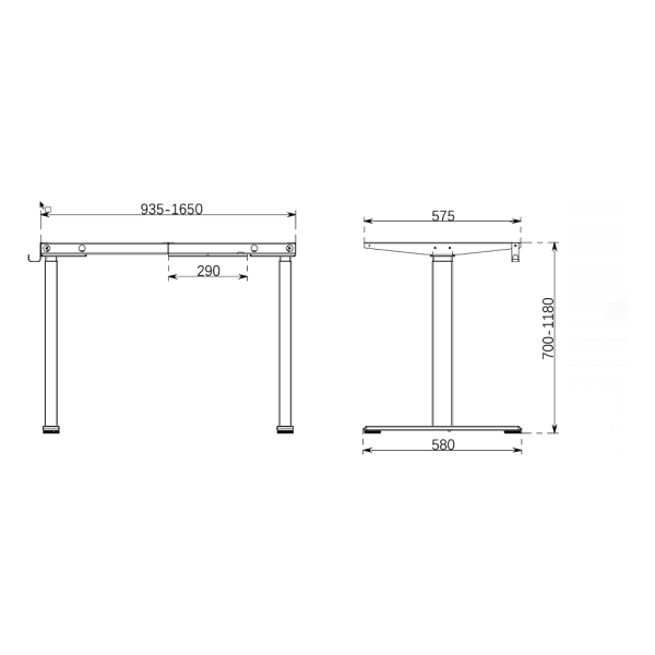 Каркас стола с электроприводом двухмоторный Waltz IR30, Fit Focus Space Dual, черный