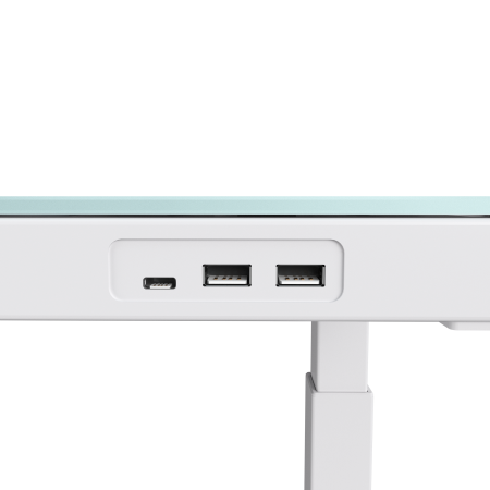 Стол двухмоторный AOKE AK-GT10-YZF2-W со столешницей из закаленного стекла, белый