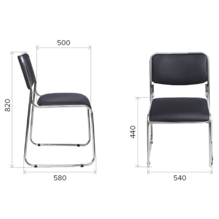 Стул для посетителей EVERPROF "Fix", ткань, металл, черный Стул для посетителей EVERPROF "Fix", ткань, металл, черный