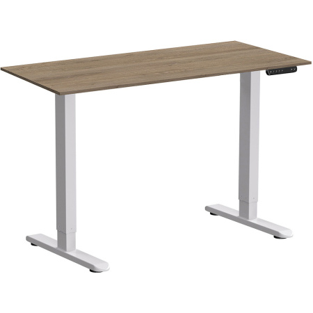 Стол с электроприводом WellDesk Prime, 1300x675х18 мм, белый, дуб денвер трюфель