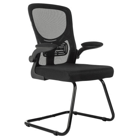 Кресло на полозьях Бюрократ "MC-109", сетка, ткань, металл черный, черный