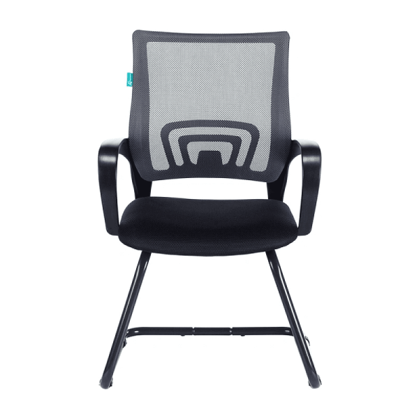 Кресло на полозьях "Бюрократ CH-695N-AV", сетчатая ткань, темно-серый, черный, металл черный