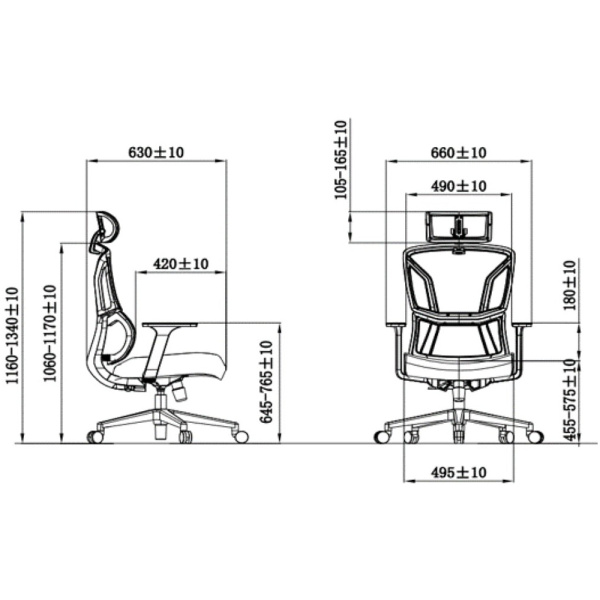 Кресло компьютерное SitZone U-065A, сетка/ткань, черный