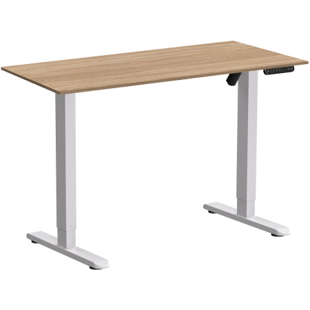 Стол с электроприводом WellDesk Basic 1300x675х18, белый, дуб бардолино натуральный