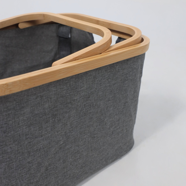 Корзина для белья IRIS - 2, бамбук, темно-серый