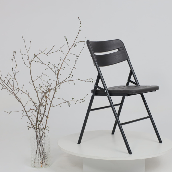 Стул складной, пластик, темно-серый Стул складной, пластик, темно-серый