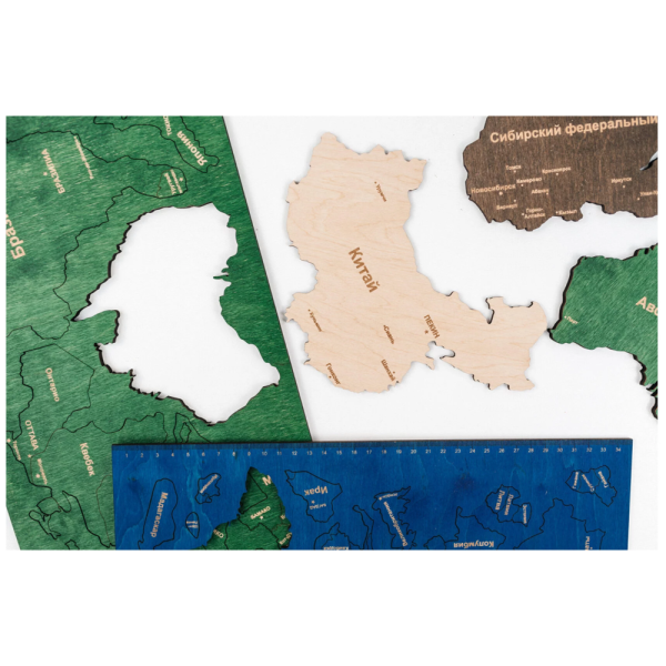 Декор на стену "Карта мира" многоуровневая, XL 3140, цветной, 72х130 см