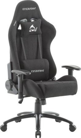 Кресло игровое EVERPROF Ghost ткань, черный, крестов. металл