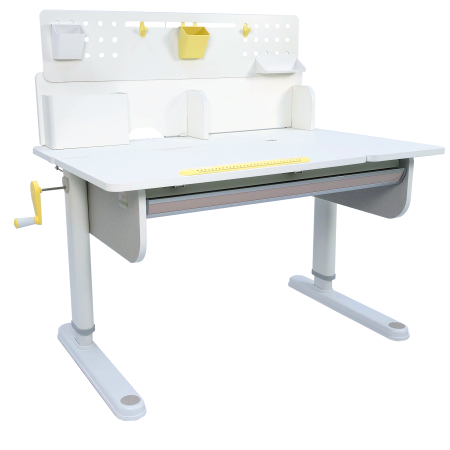 Комплект Ergosmart ученический Caravel S: стол регулируемый Caravel S, полка с подставкой для книг Wooden space S