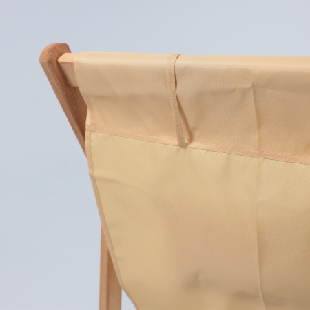 Кресло-шезлонг DYATEL с подлокотниками, ткань, бежевый, массив сосны