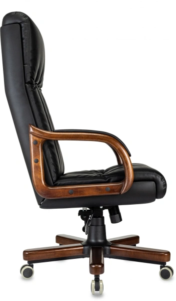 Кресло компьютерное Бюрократ T-9932WALNUT, экокожа, черный, металл, дерево Кресло компьютерное Бюрократ T-9932WALNUT, экокожа, черный, металл, дерево