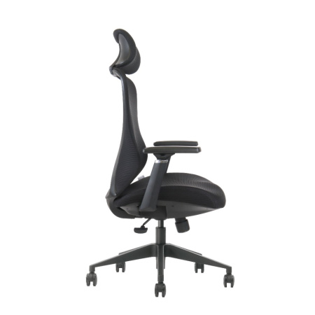 Кресло компьютерное EVOLUTION OFFICE COMFORT, ткань, сетка, пластик, черный