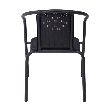 Кресло садовое AksHome RVERONA, PP, черный, сталь-черная