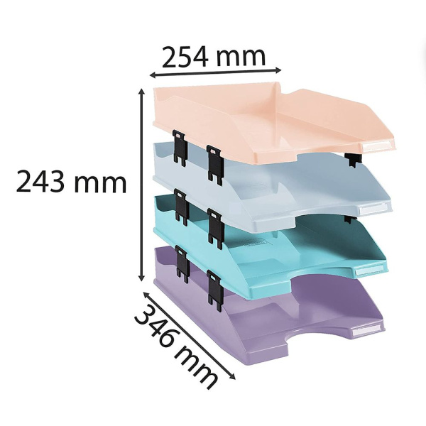 Модуль горизонтальный Exacompta Combo Pastel, 4 лотка, ассорти