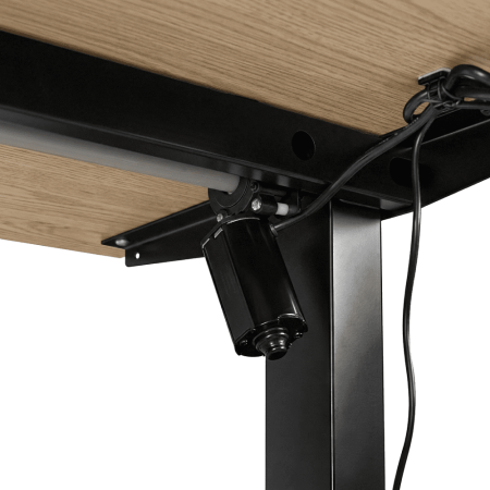 Стол с электроприводом двухмоторный Fit Focus Space Dual (720-1200 мм), черный/Дуб Канзас коричневый (регулируемый по высоте каркас арт. 9220296 и столешница арт. 9072451)