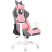 Кресло игровое Бюрократ Knight "Catzy", экокожа, пластик, серый, розовый