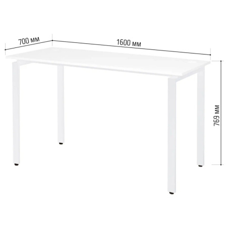 Стол письменный Millwood Лофт Сиэтл (ДТ-5), 1600х700 мм, белый