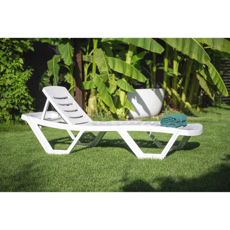 Шезлонг Элластик, пластик, белый
