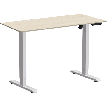 Стол с электроприводом WellDesk Basic 1300x675х18, белый, сосна аланд полярная