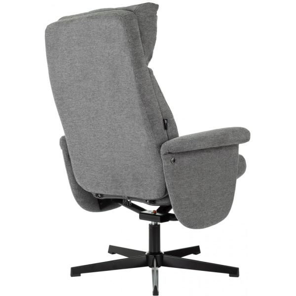 Кресло мягкое Бюрократ Baron, ткань, серый, металл, с пуфом Кресло мягкое Бюрократ Baron, ткань, серый, металл, с пуфом