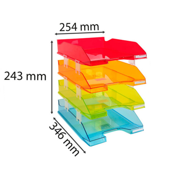 Модуль горизонтальный Exacompta Combo Linicolor, 4 лотка, ассорти