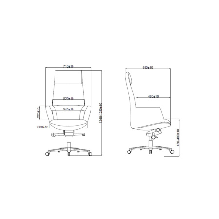 Кресло компьютерное SitZone CH-500A, кожа, алюминий, черный