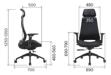 Кресло компьютерное EVERPROF Ant ткань, черный, крестов. пластик