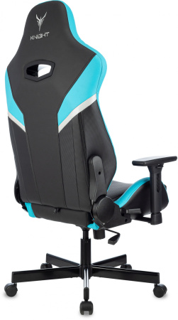 Кресло игровое Бюрократ Knight Thunder 5X, экокожа, черный, голубой Кресло игровое Бюрократ Knight Thunder 5X, экокожа, черный, голубой