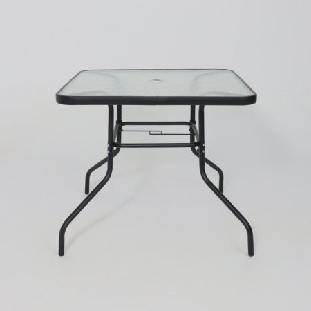 Комплект мебели садовой AksHome PICNIC (стол 1шт, 4 кресла, зонт 1шт), серый, черный